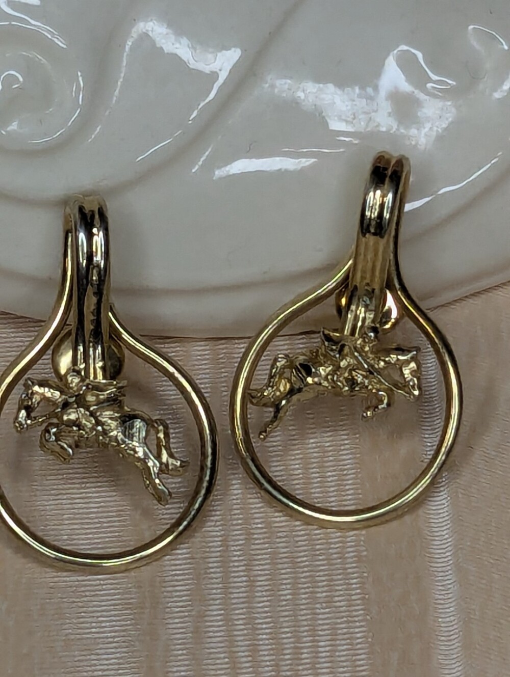 Vintage 50s Horse Racing Earrings Jocky Kentucky Derby Style Equine
